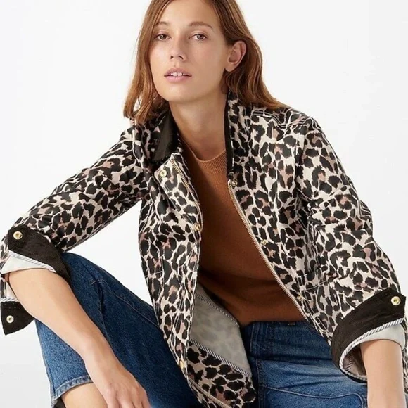Brand New With Tags J. Crew Leopard Print Barn Coat Jacket XS - Picture 3 of 8
